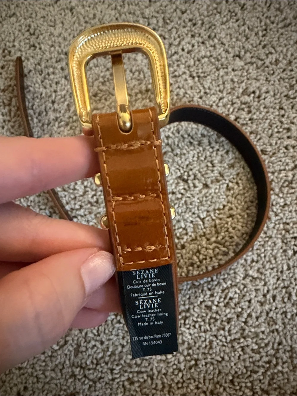 Sezane polished cognac